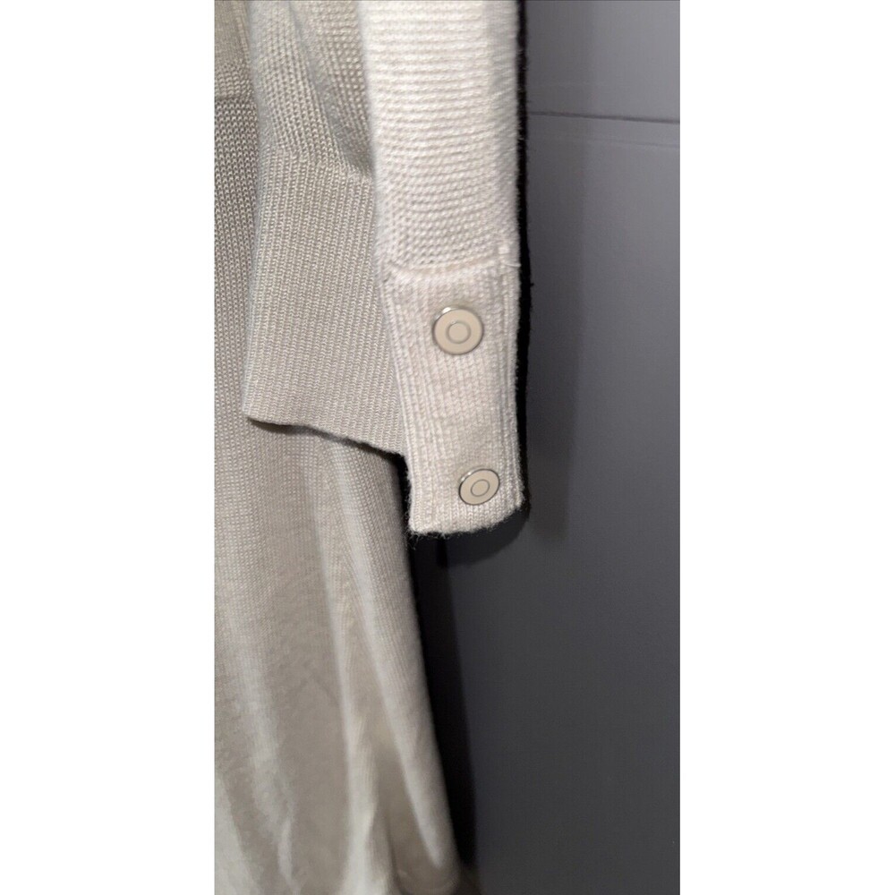 White House Black Market Size Large Cream Cardigan Sweater Open Front - Picture 4 of 9